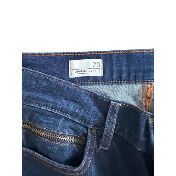 GAP 1969 Dark Wash Back Zip Legging Jeans Size 29 - Picture 7 of 9